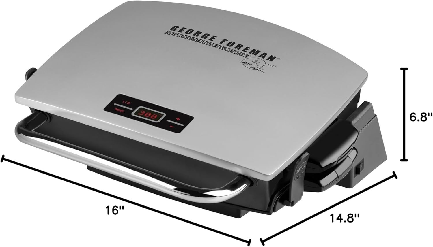 George Foreman GR0072P G-Broil Electric Nonstick Countertop Grill Silver