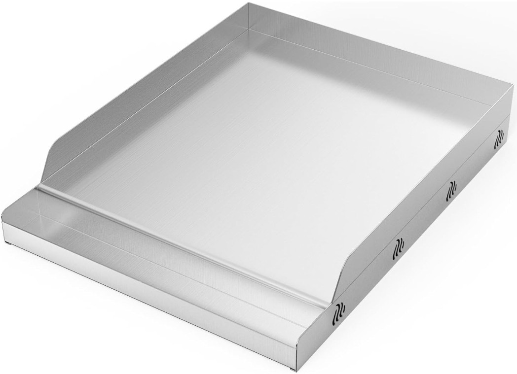Plancha BBQ Acero Inoxidable 12,5×16” para Parrilla Gas Carbón y Camping