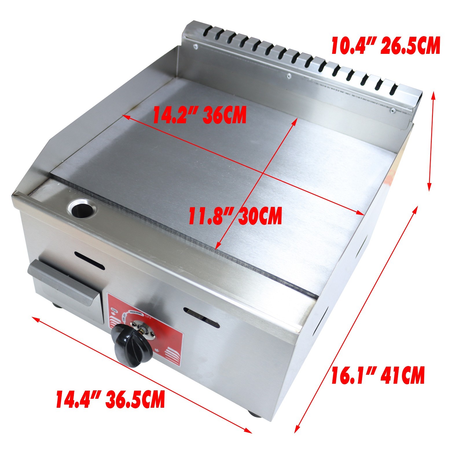 14.2*11.8 inch Stainless Steel Home Grill Griddle Countertop Flat Griddle LP Gas