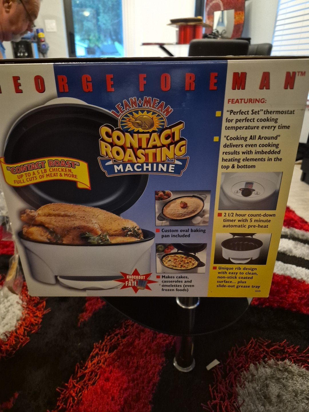 George Foreman Lean Mean Contact Roasting Machine Roaster Model GV5- New*