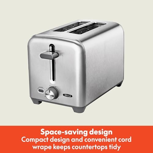 bella Stainless Steel 2 Slice Toaster with Extra 2 Slice,