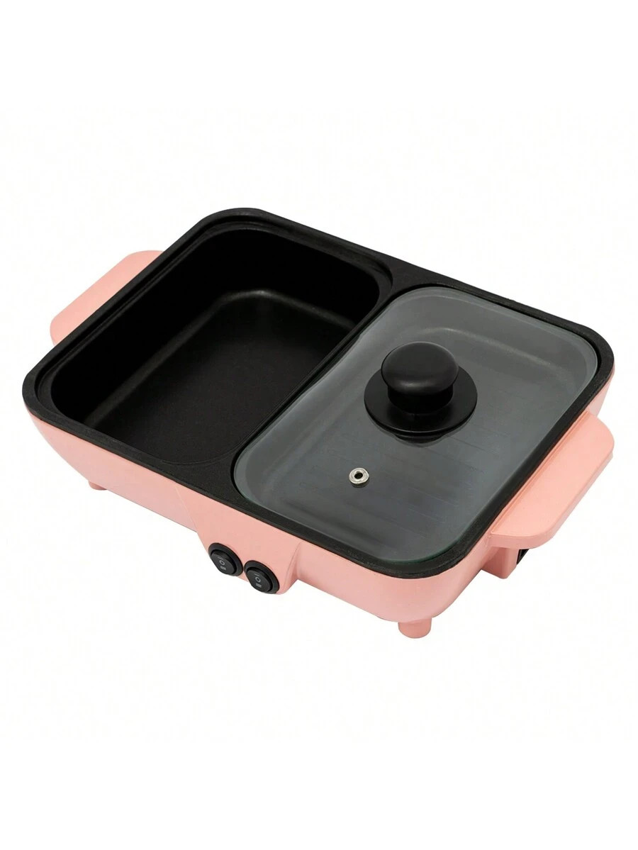 2 In 1 Smokeless Non-Stick Electric Shabu Hot Pot BBQ Grill Portable