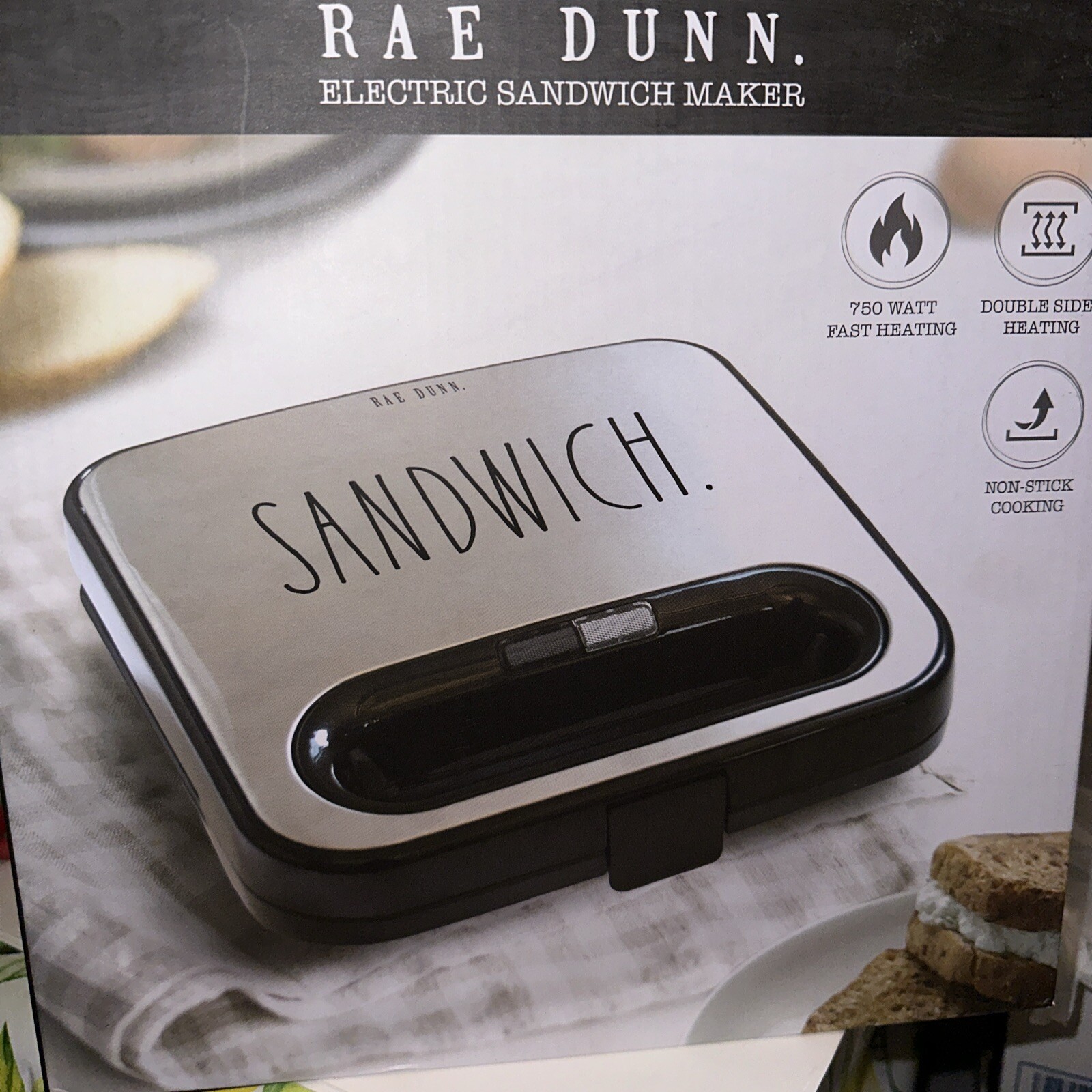 RAE DUNN Electric Sandwich Maker Multiple Uses- French Toasts,Omelets +