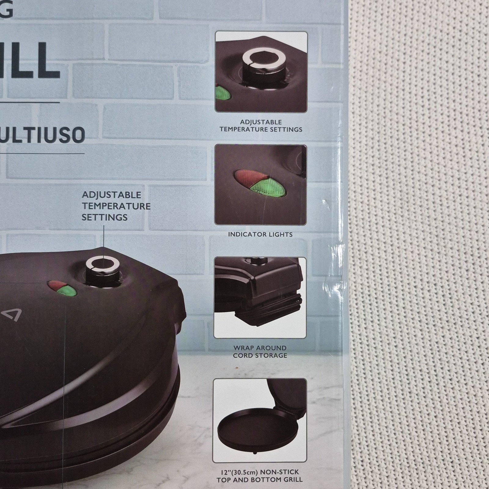 The Everything Pizza Grill 12″ Adjustable Temperature With Recipes Easy Clean