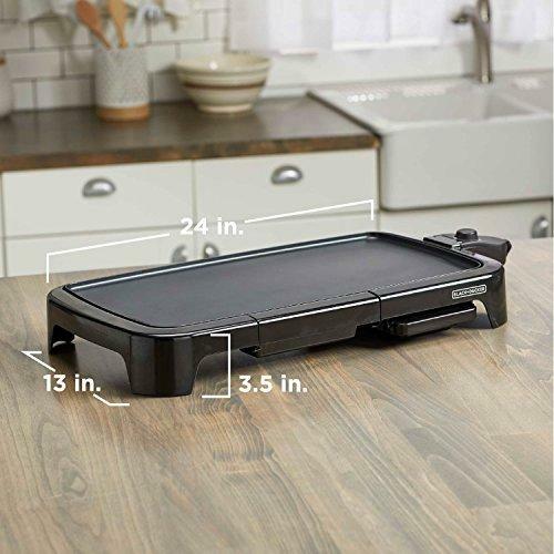 BLACK+DECKER Family-Sized Electric Griddle with Warming Tray & Drip Tray,