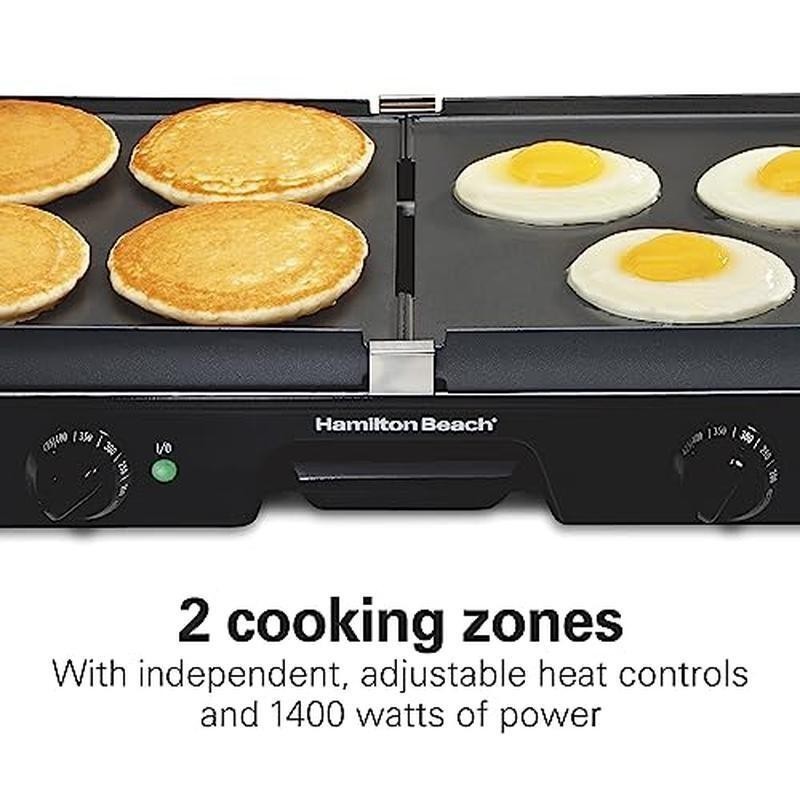 3in1 Electric Grill+Griddle 8-Serving Reversible Nonstick Plates 2 Cooking Zones