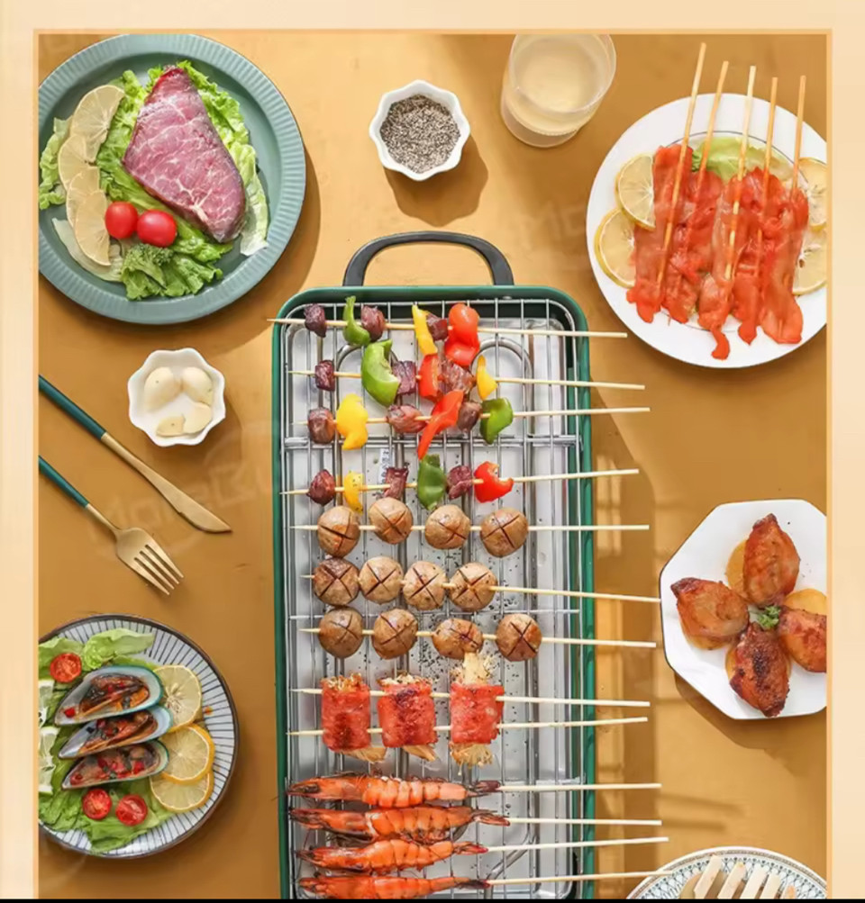 Multifunction Electric Grill 2in1 Smokeless Grill, Pan, BBQ : size 46.5×22.5x9cm