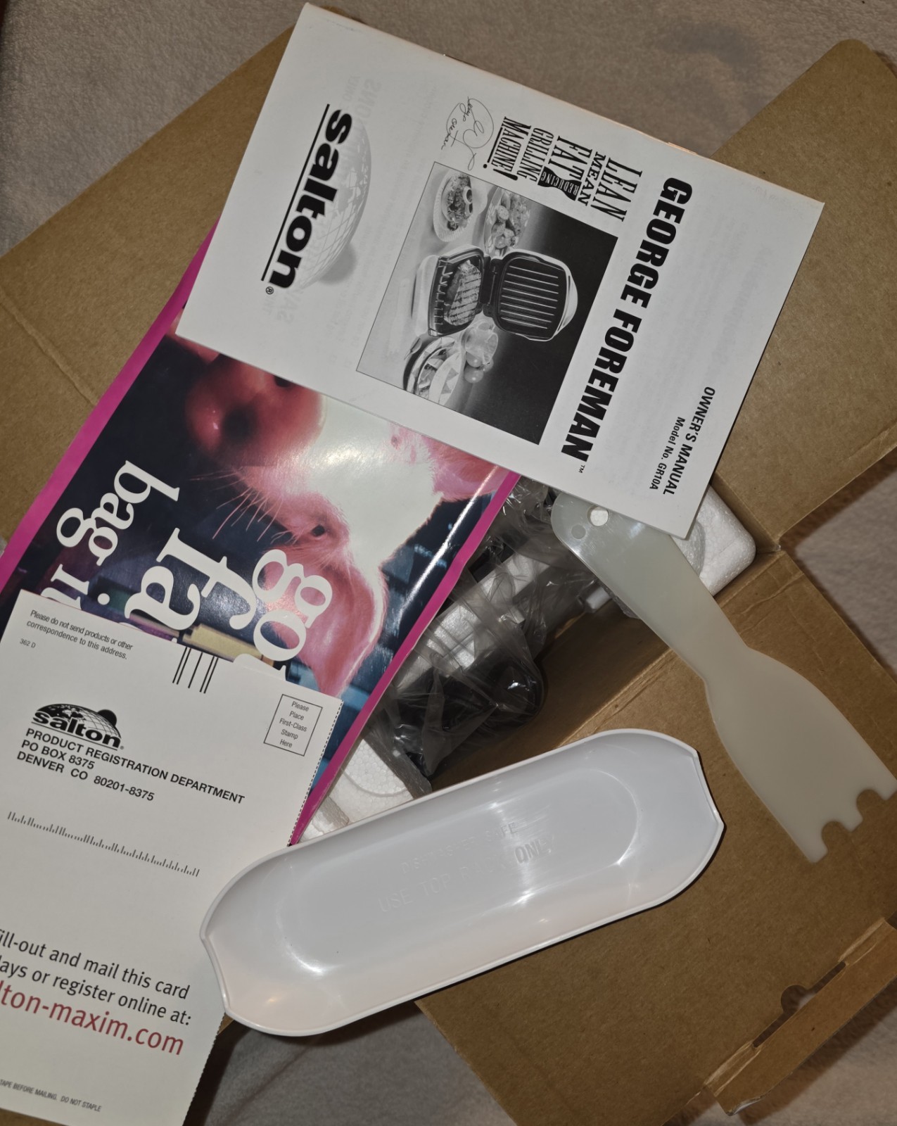 NEW In Box George Foreman Lean Mean Fat Reducing Grilling Machine GR10AWHT White