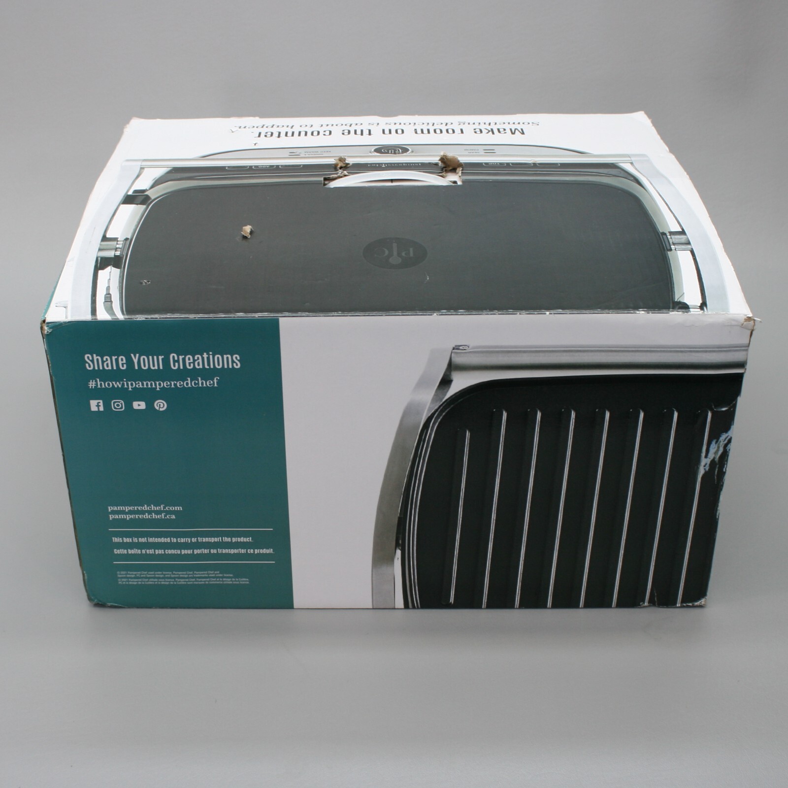Pampered Chef PC Deluxe Electric Grill & Griddle Probe 4-Nonstick Plates 100348