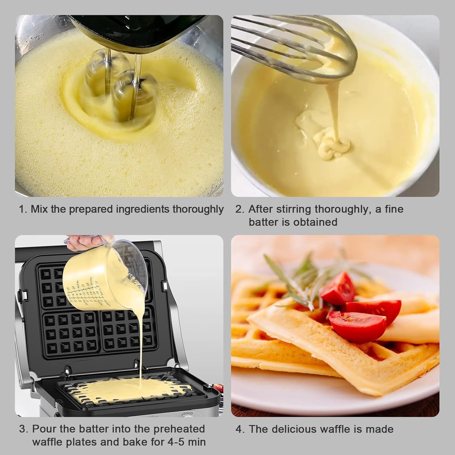 Waffle Plates Only for Cuisinart Griddler GR-4N, GR-5B, GR-6 and GRID-8N Series