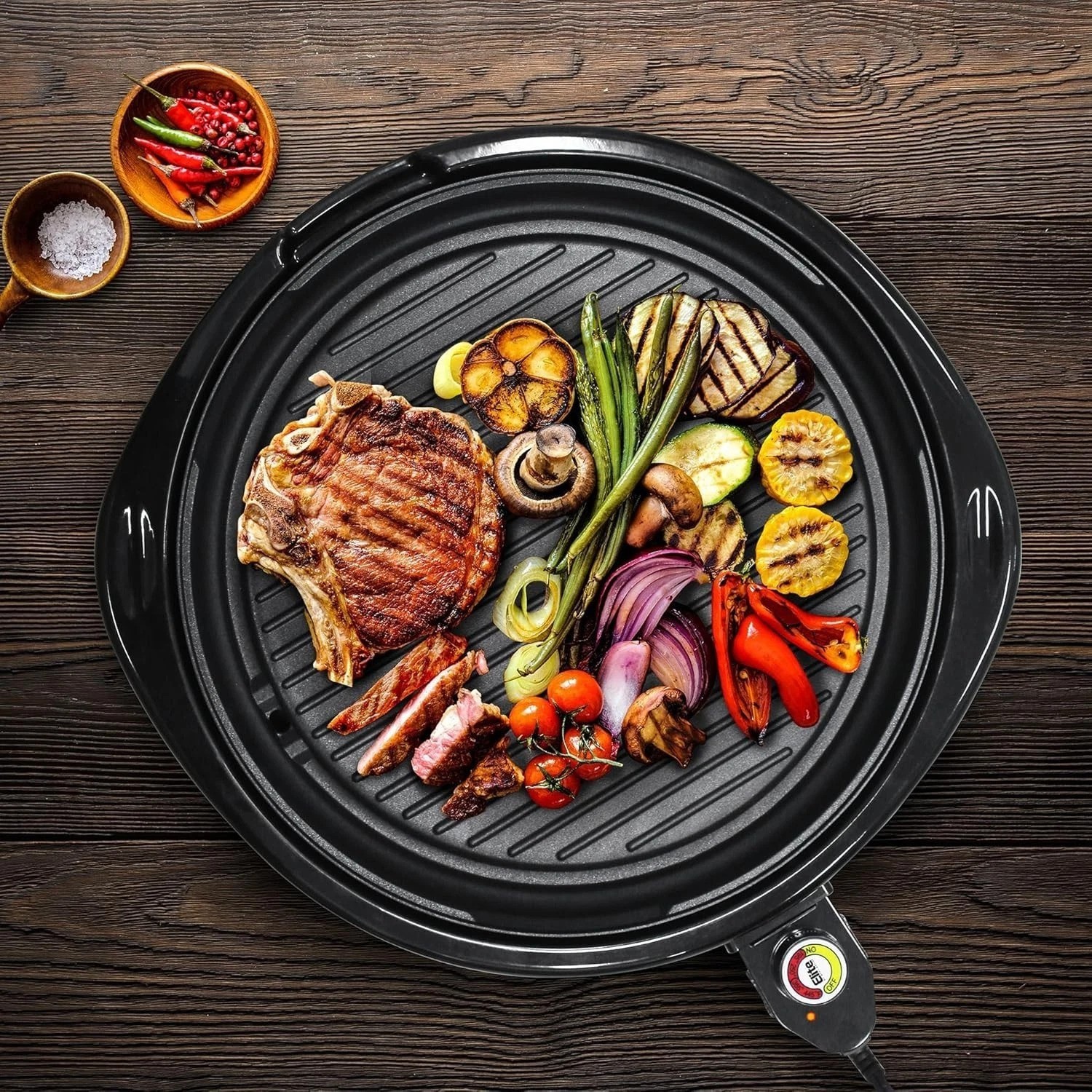 Effortless Indoor Grilling with 14″ Nonstick Electric Grill – Dishwasher Safe