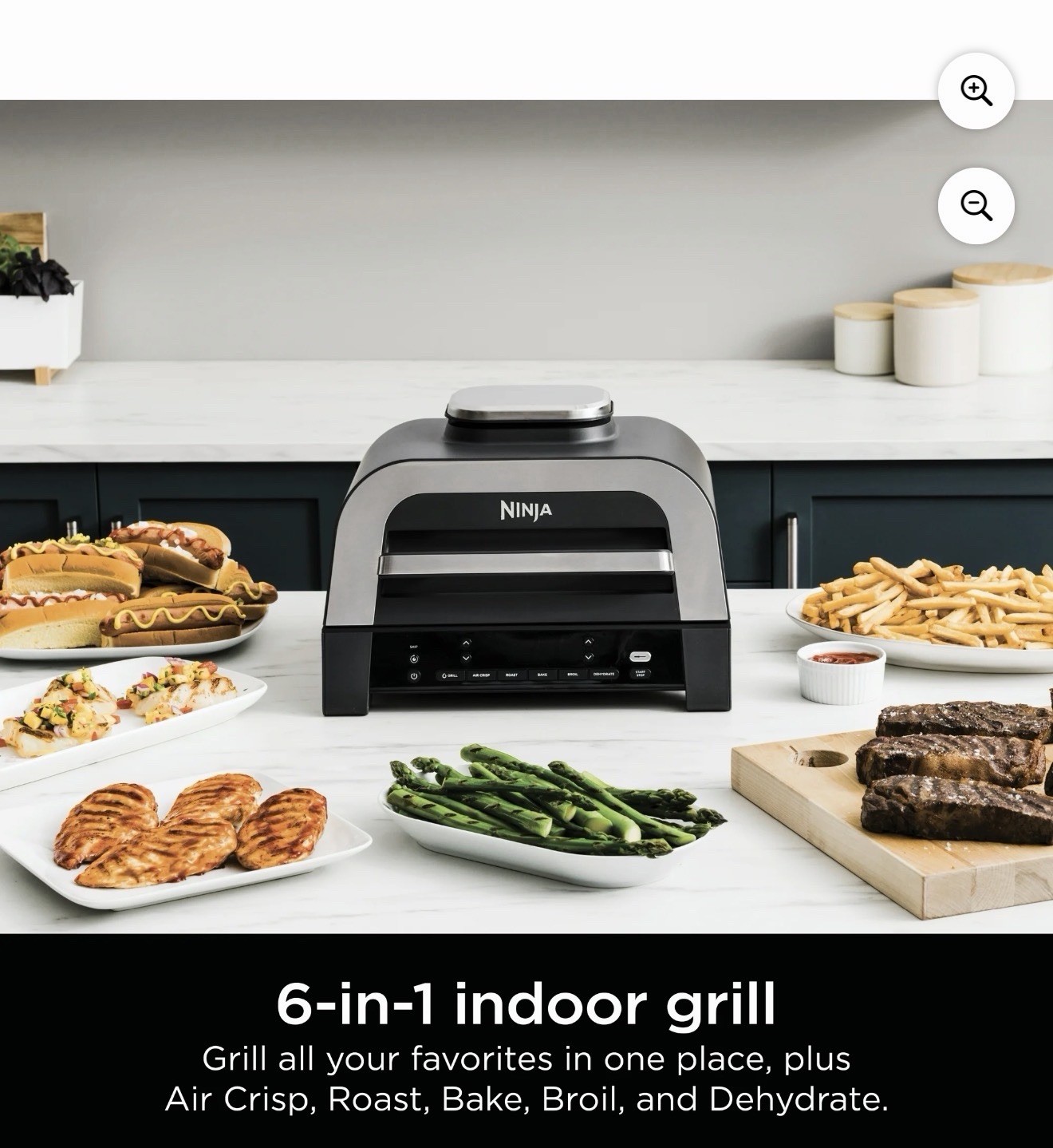 Ninja® Foodi® Smart XL 6-in-1 Indoor Grill & Air Fryer with Built in Thermometer