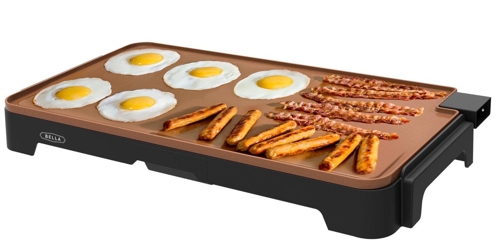 Large Electric Ceramic Griddle – Cook 15 Eggs, Non-Stick, Easy Clean, 12″x22