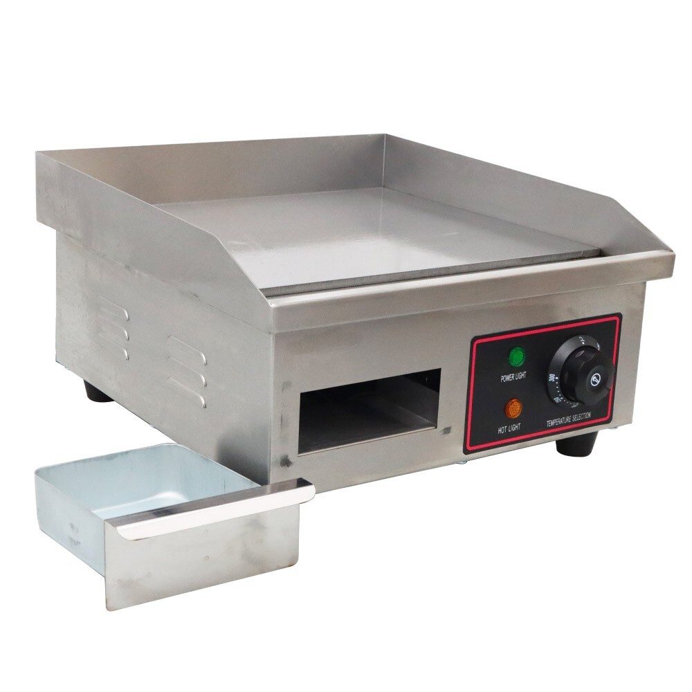 Electric Mini Griddle Stove Countertop Flat Griddle Grill 1.5KW Commercial BBQ