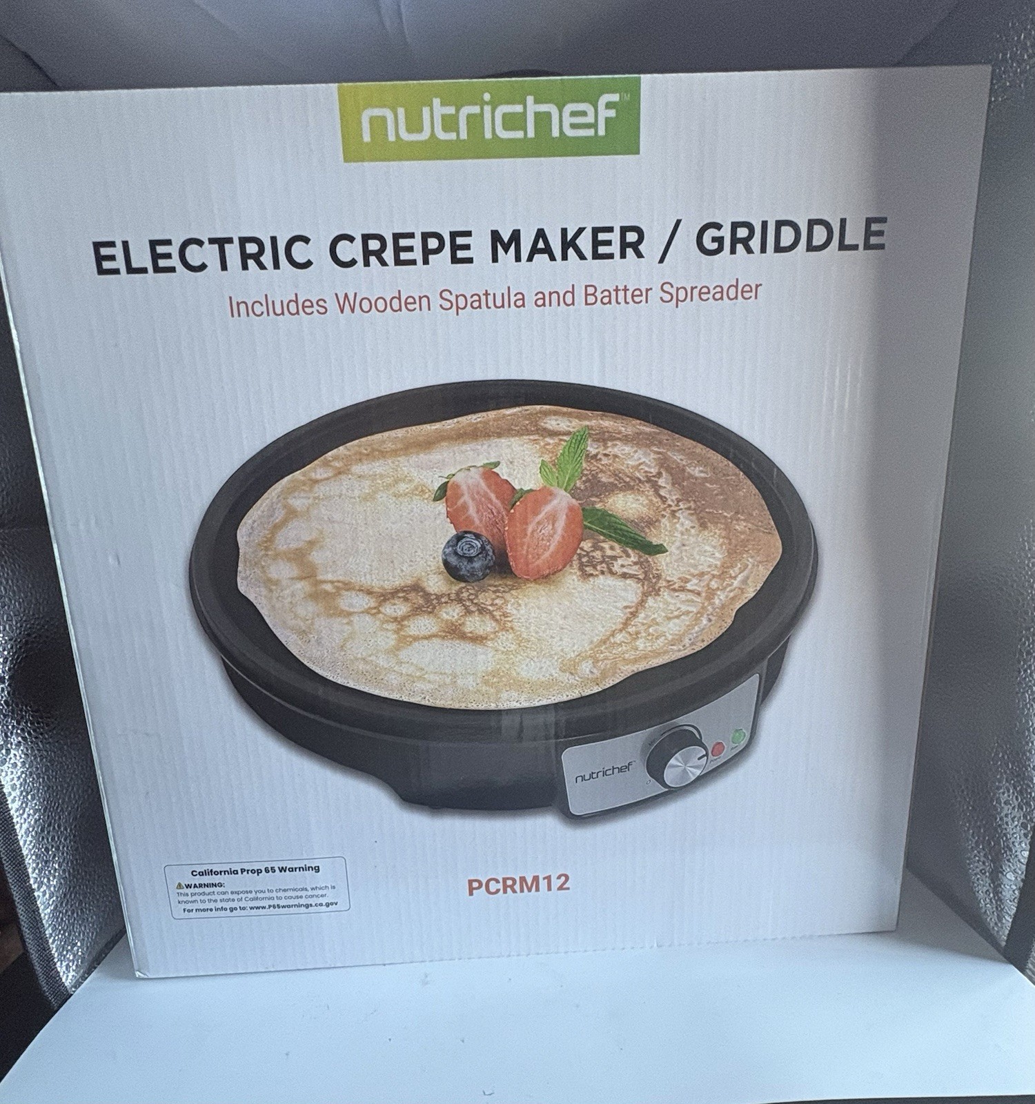 Nutrichef PCRM12 12″ Electric Crepe Maker Nonstick, LED, Spatula Included