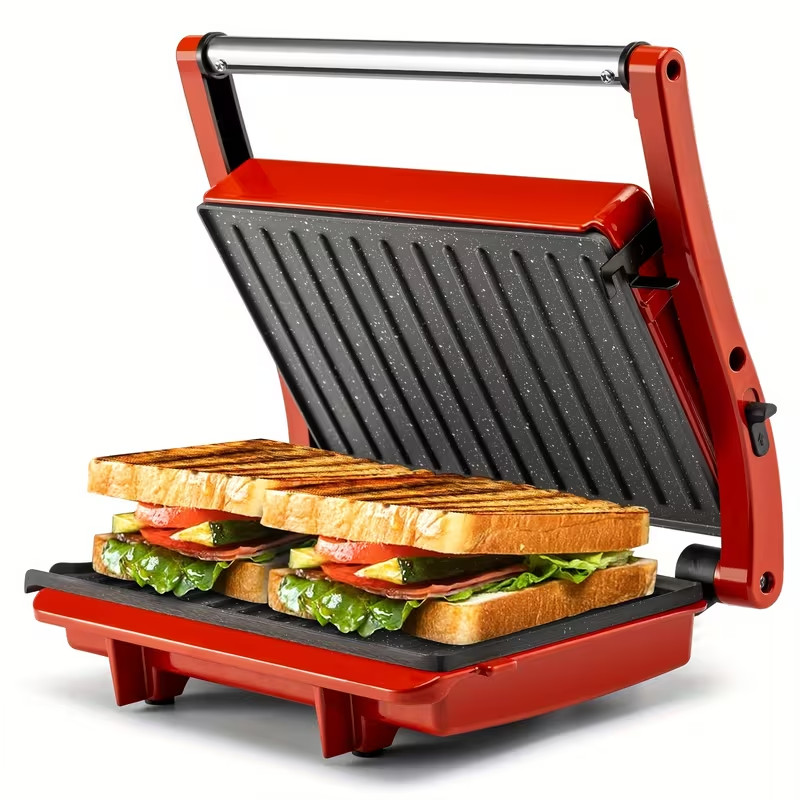 3-in-1 Electric Indoor Grill Panini Press Nonstick 180° Sandwich Maker Grill