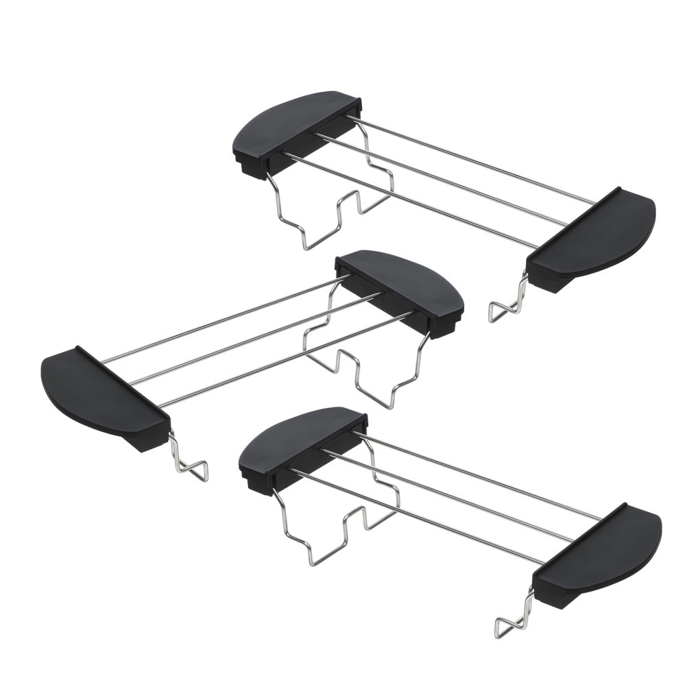 3Pcs Black Stainless Steel Toast Stand Cooling Grid for Home Kitchen Use