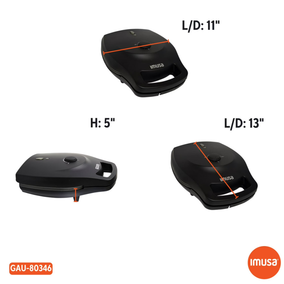 IMUSA 6 Slot Electric Arepa Maker , Black