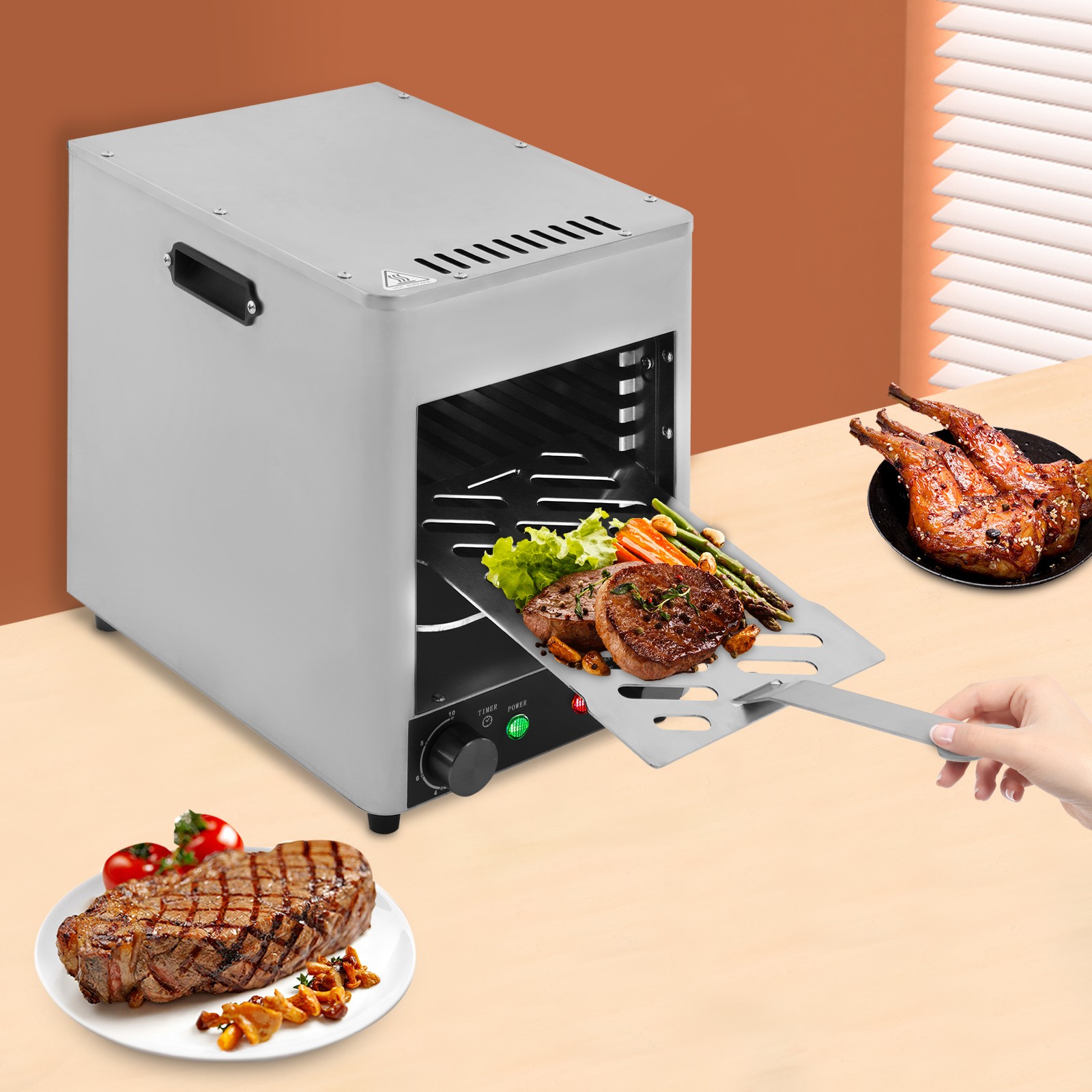 Electric Steak Grill 1700W Stainless Steel Indoor Commercial Steak Grill Machine