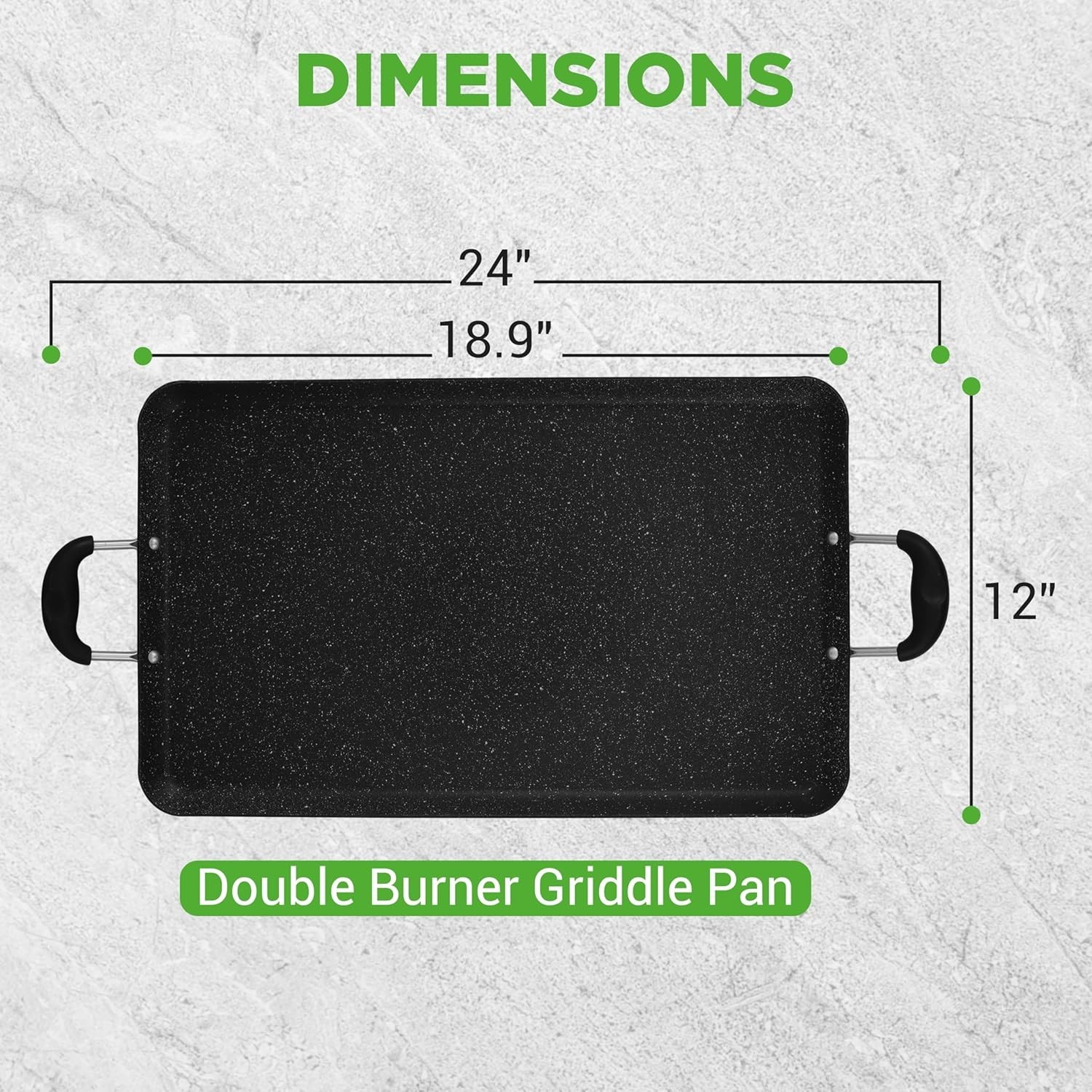 Eco-Friendly Non-Stick Double Burner Griddle – Perfect for Family Cooking Needs