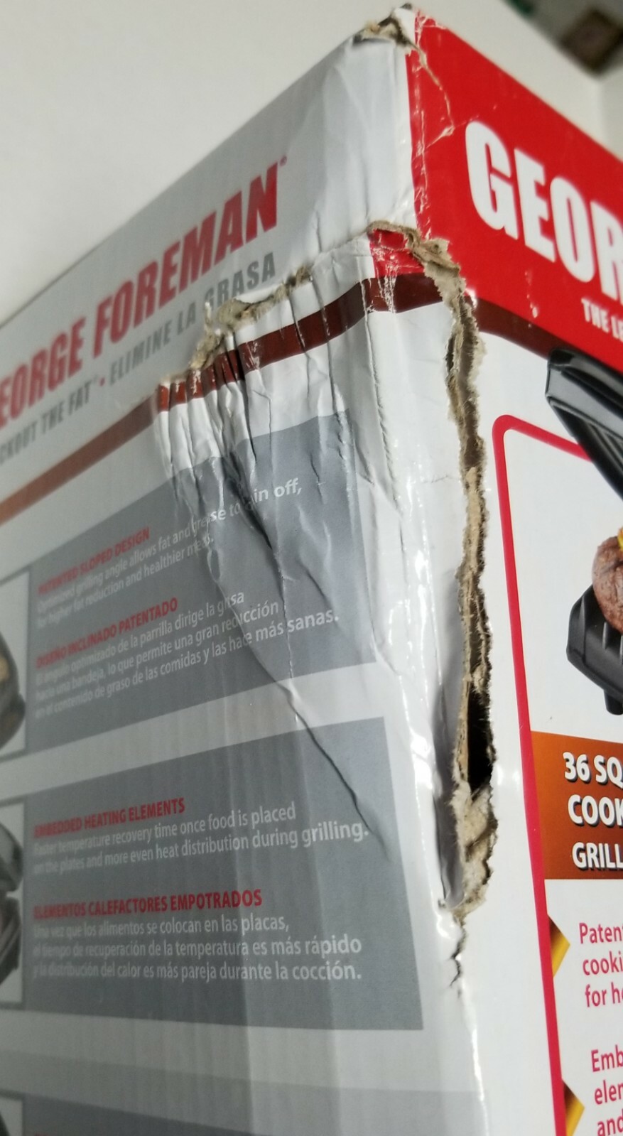 NOS GEORGE FOREMAN Boxer Healthy Cooking 3 CHAMP Grill #GR10B New in Box Black