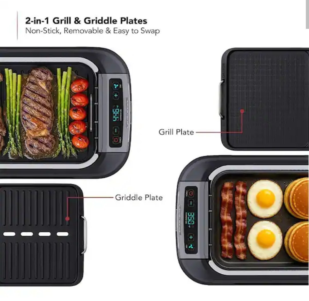 OVENTE 1500W Electric Portable Smokeless Indoor Grill Griddle New