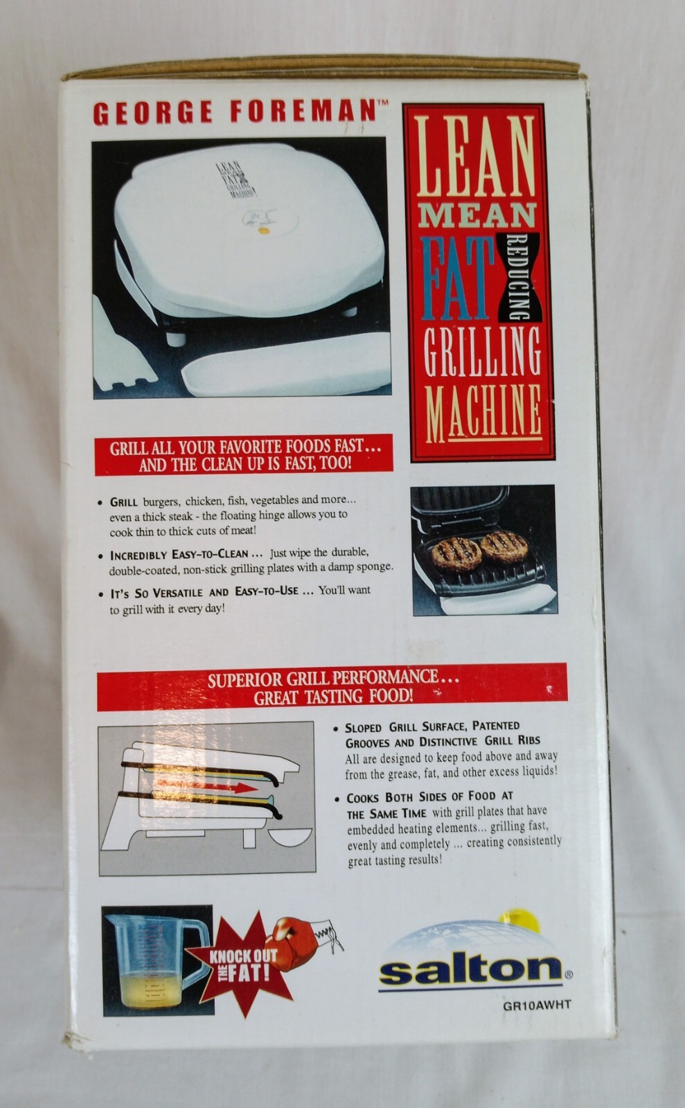 George Foreman Grill (GR10A) Lean Mean Fat Reducing Machine. Brand New in Box.