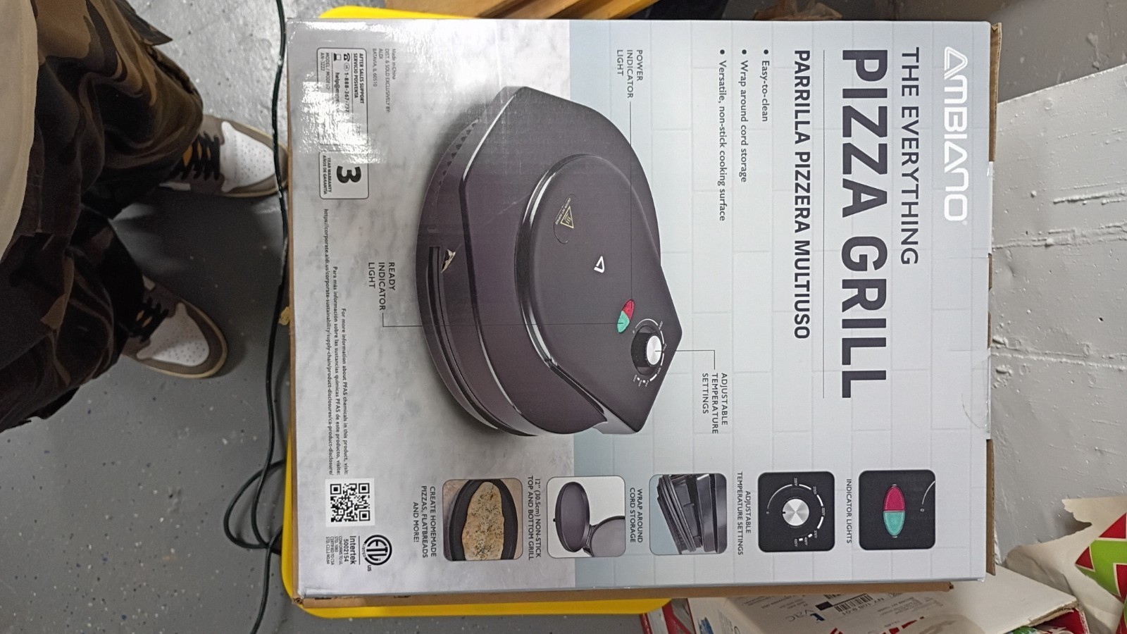 The Everything Pizza Grill 12″ Adjustable Temperature With Recipes Easy Clean