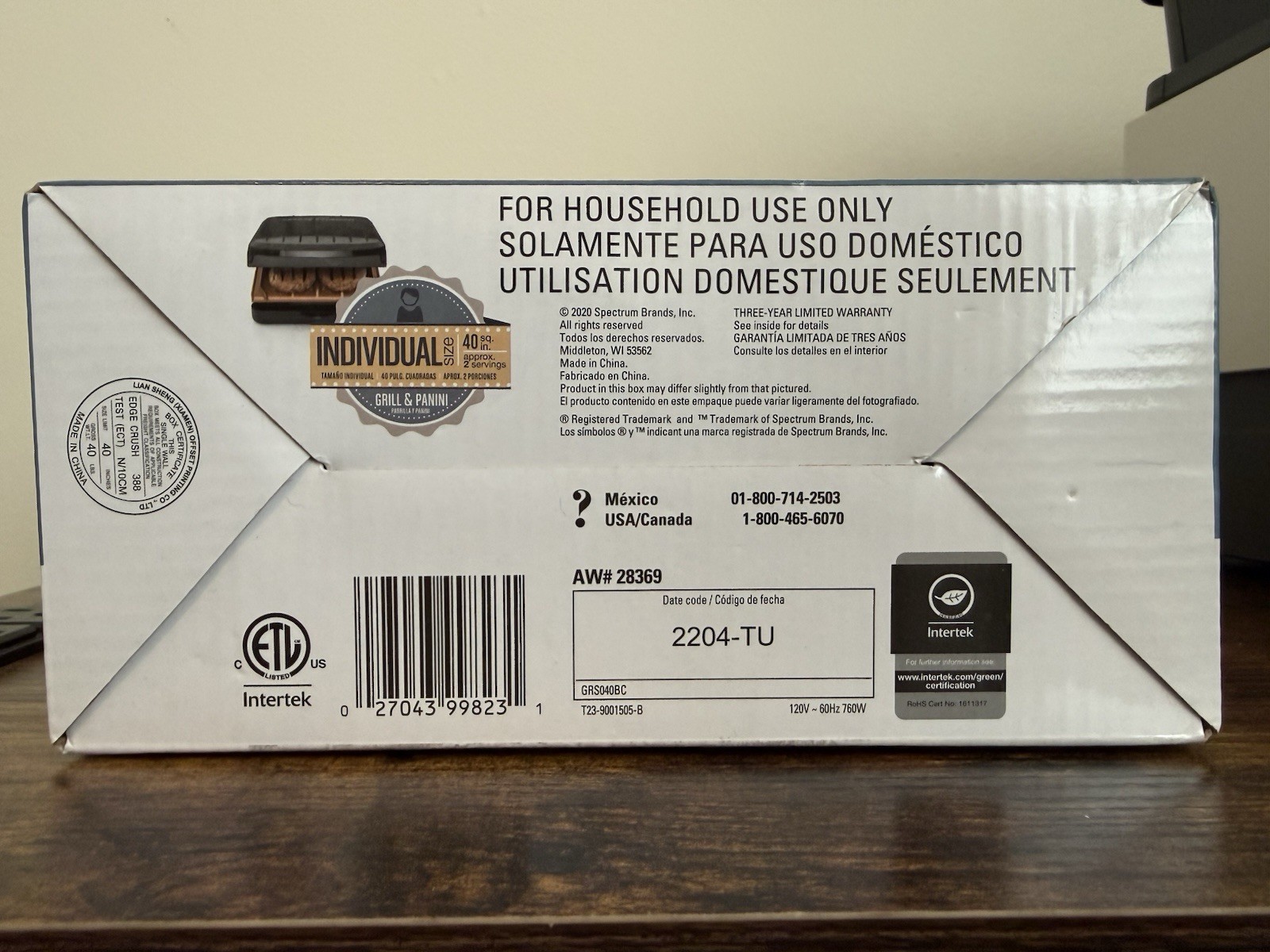NIB George Foreman GRS040BC Indoor Grill Panini Press Space Saving Design