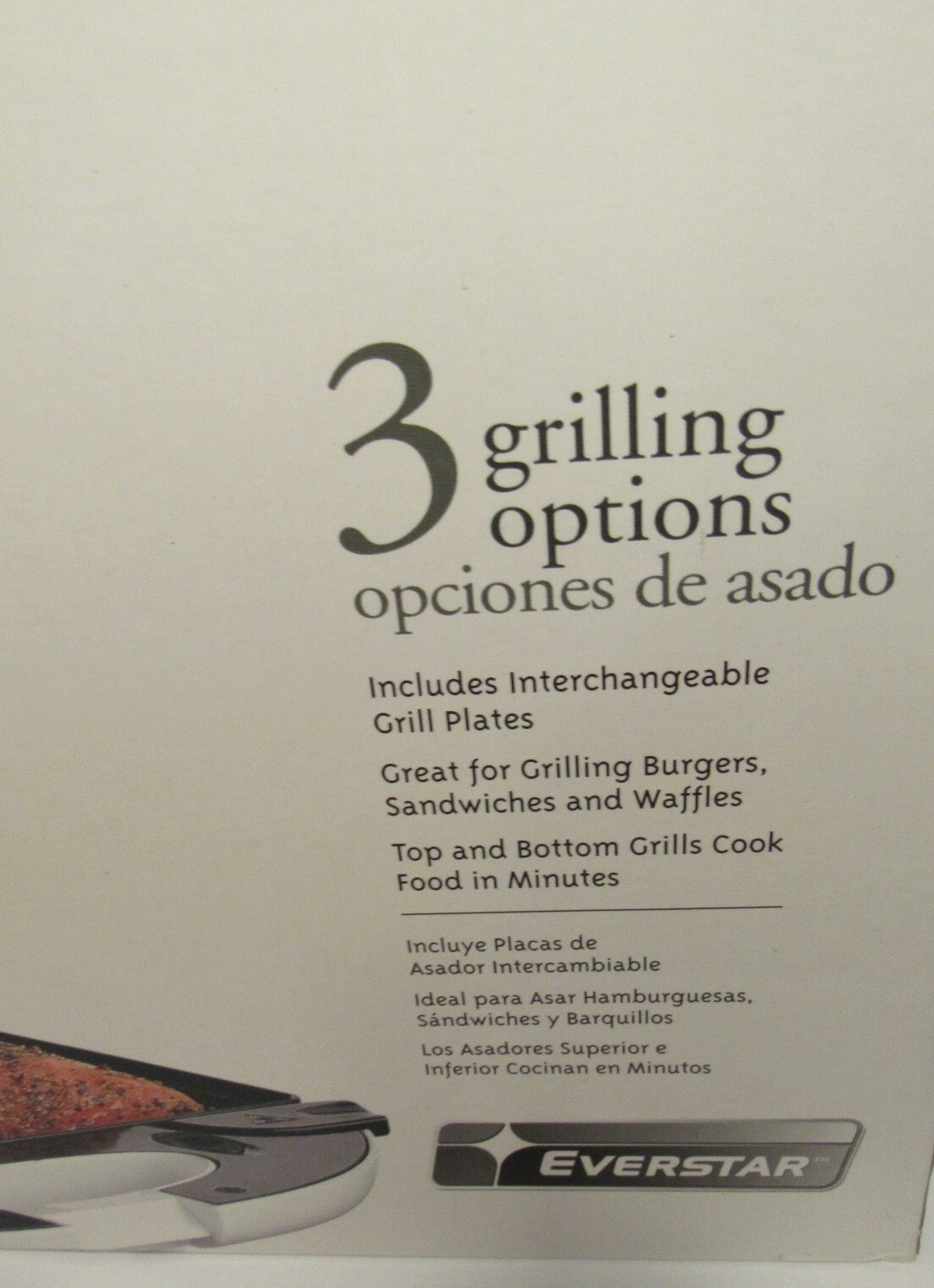 Everstar Three-In-One Grill, Vintage Model: 358900, Interchangeable Grill Plates
