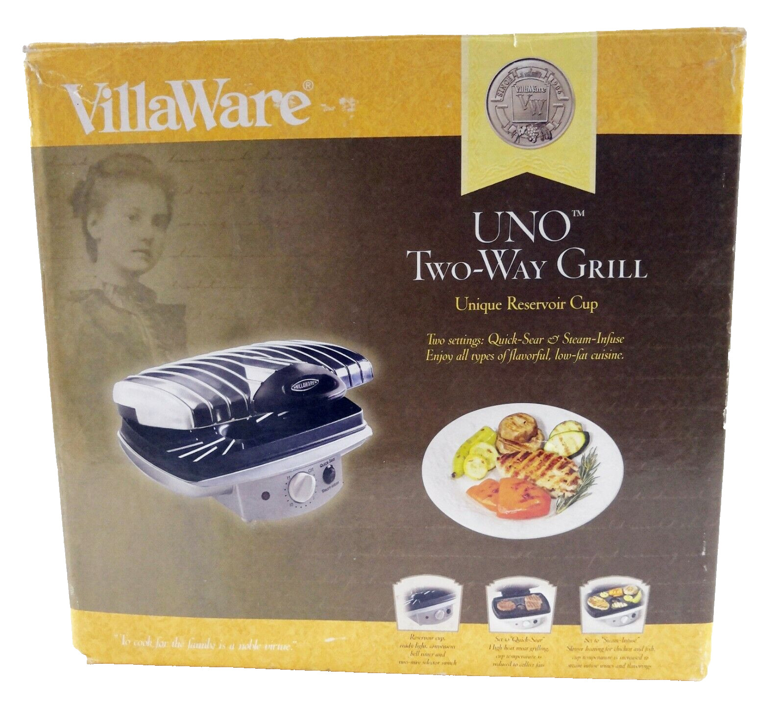 Villaware UNO Two Way Indoor Grill