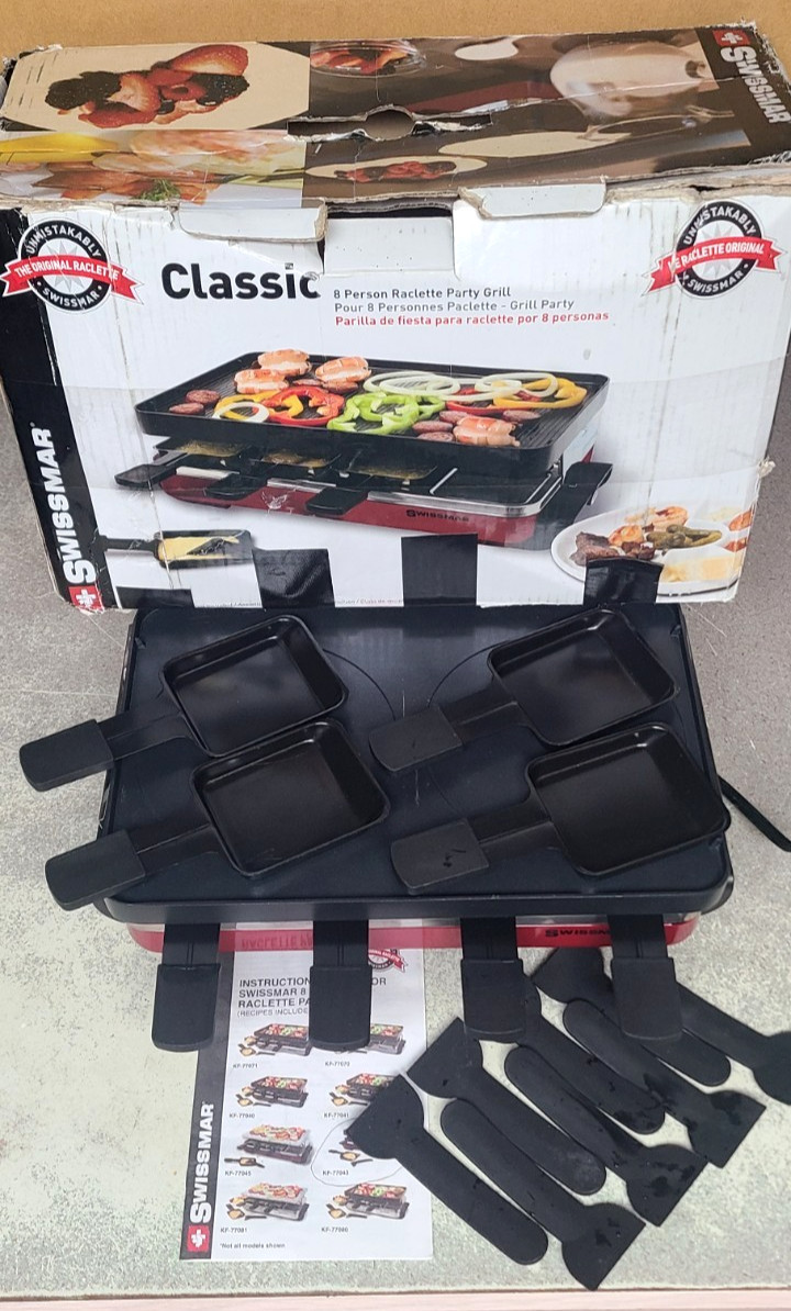 SWISSMAR Classic 8 Person Raclette Party Grill KF-77043 Reversible Nonstick