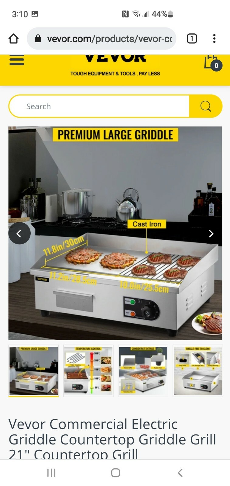 VEVOR Commercial Electric Griddle Countertop Griddle Grill 21″ Countertop Grill