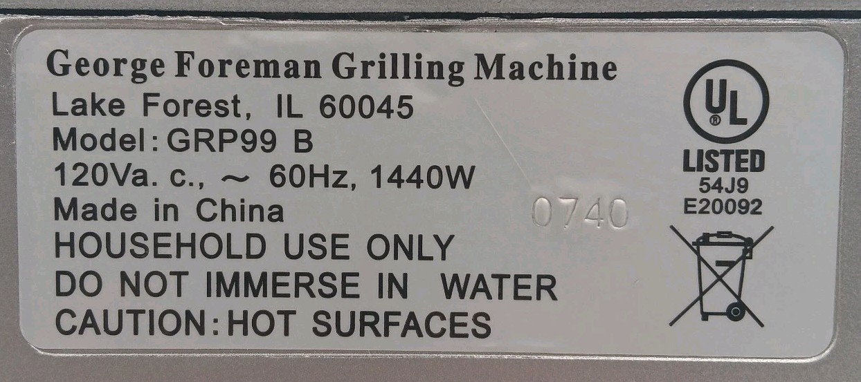 George Foreman XL Grill GRP99 Lean Grilling Machine 2 Spatulas 2 Drip Trays