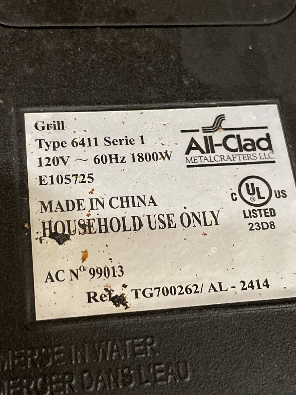 All-Clad Electric Indoor Grill # 6411 Large Nonstick Grilling Surface 20×13