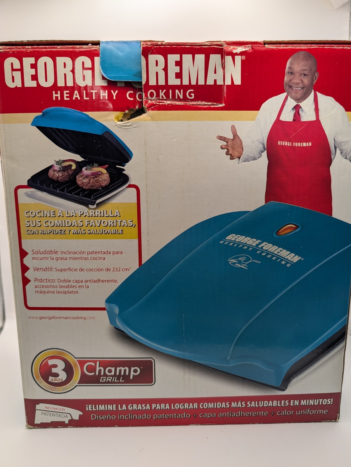 George Foreman Healthy Cooking Grill Teal Color GR0036TQ