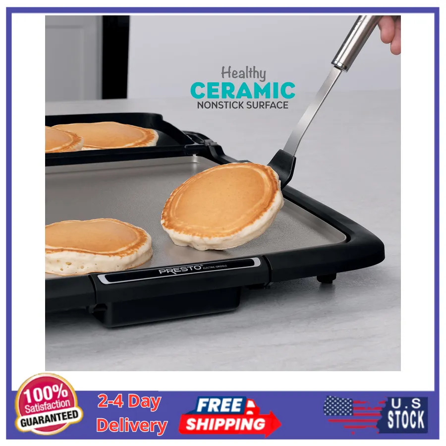 Presto Electric Nonstick Griddle with Warming Tray and Multifunction Tray
