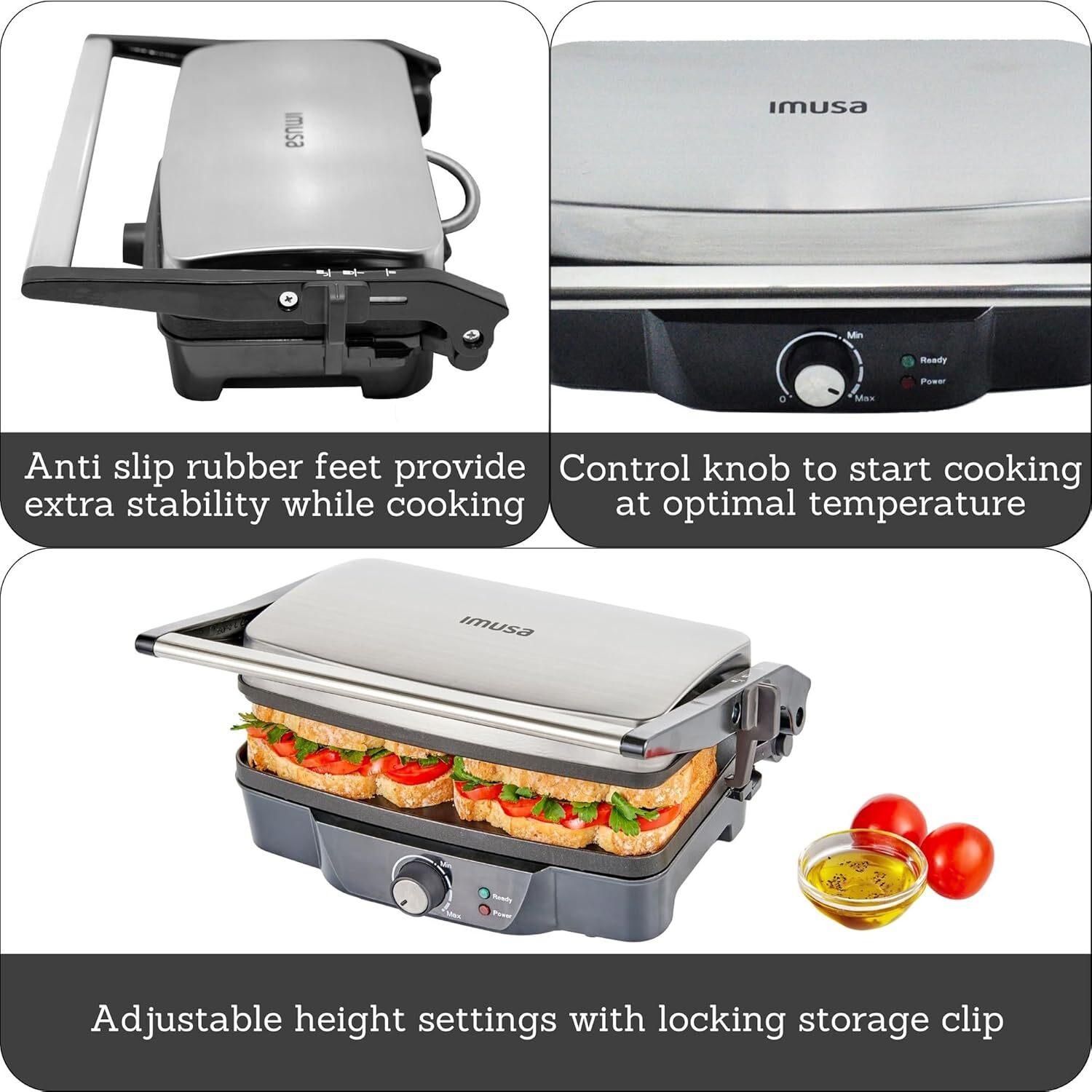 Stainless steel electric oven with adjustable temperature non-stick baking tray