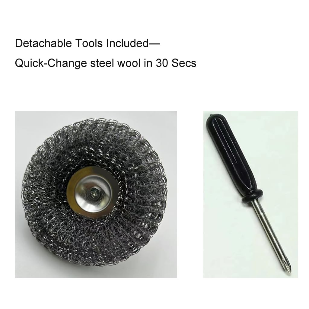 Steel Wool Scrubber, Oven Cleaner Brush, Stainless Scrubber and White