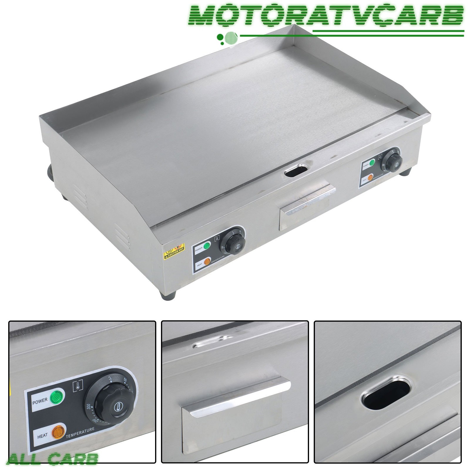 ALL-CARB 30″ Commercial Electric Griddle Countertop Flat Top Grill 122°F-572°F