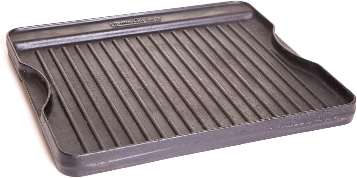 Reversible Pre-Seasoned Cast Iron Griddle Cooking Surface 14 in. x 16 Black