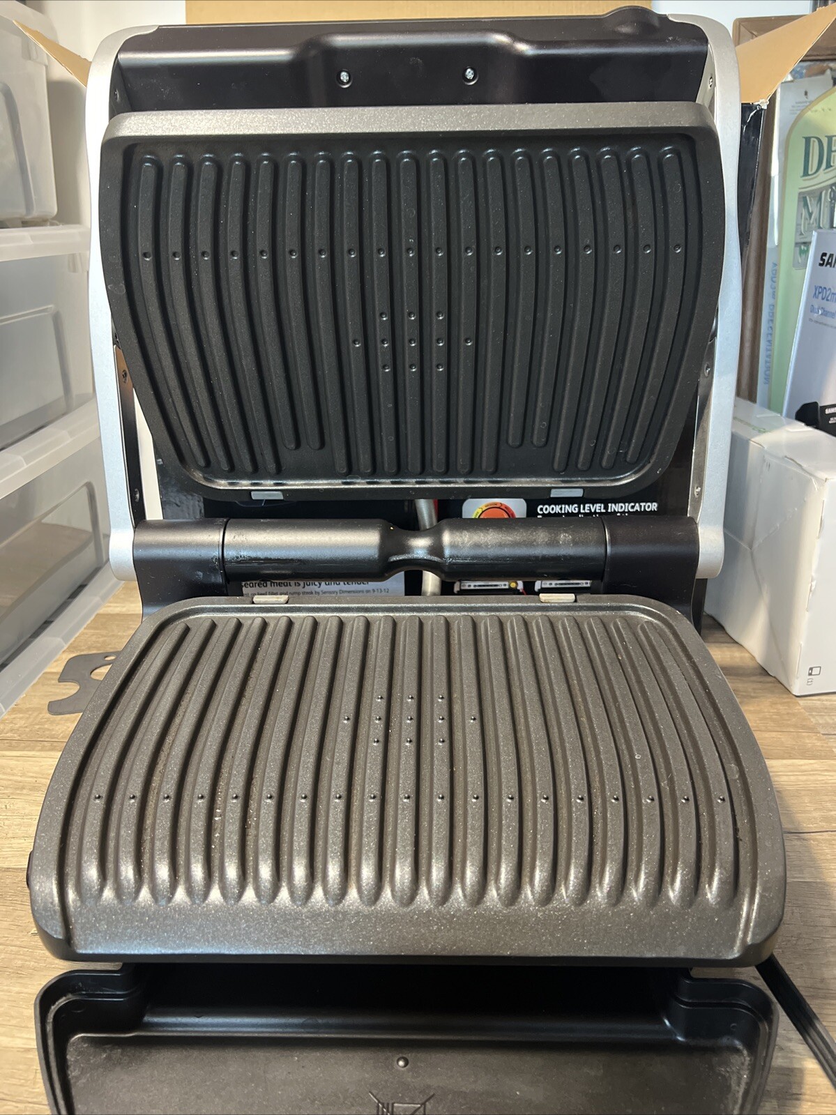 T-Fal OptiGrill 8351s1 Grill Automatic Sensor Indoor Stainless Steel Grill W Box