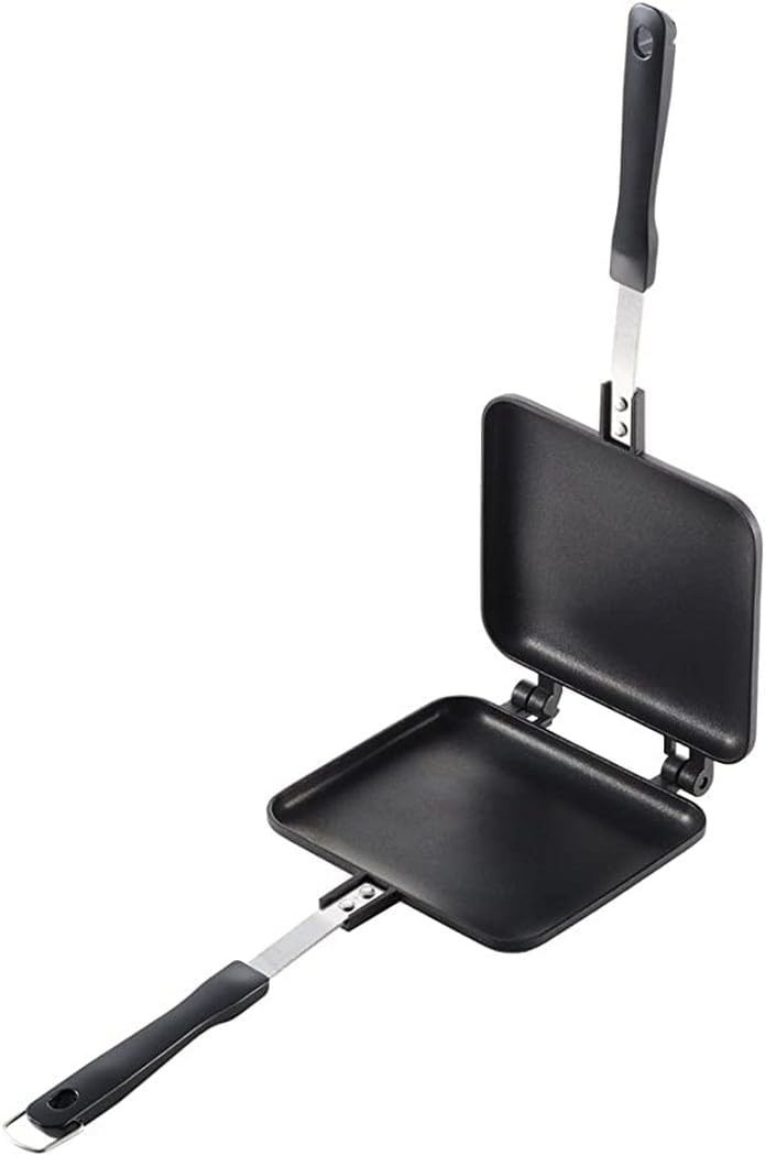 Panini Press Hot Sandwich Maker Non-Stick Panini Grill Pan W/ Handle Aluminum