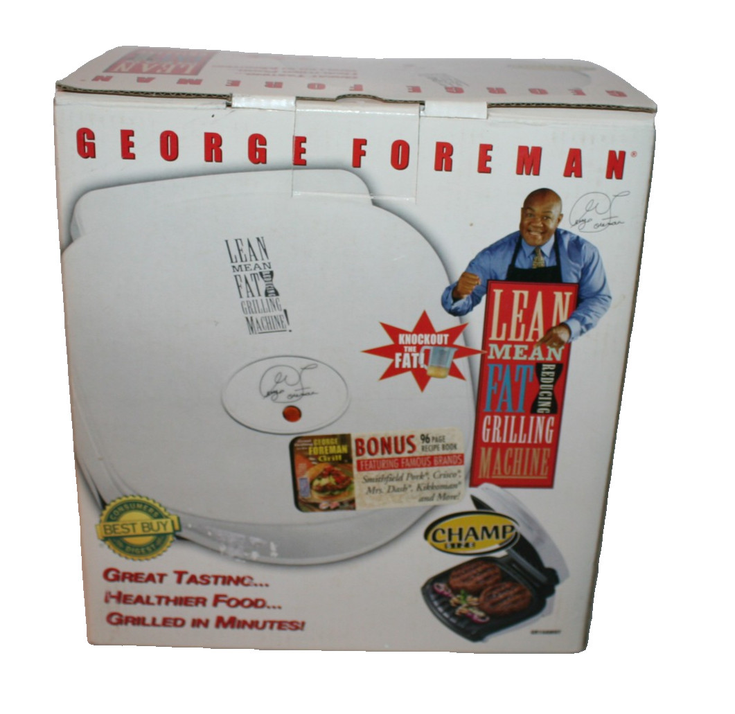 NEW Vintage Salton George Foreman Electric Grill White Lean Mean Meat GR10AWHT