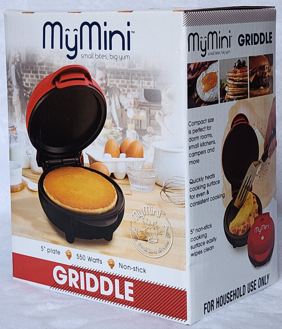 Nostalgia MyMini Griddle 5″ Non-Stick Cooking Surface MGD5RD BRAND NEW SEALED