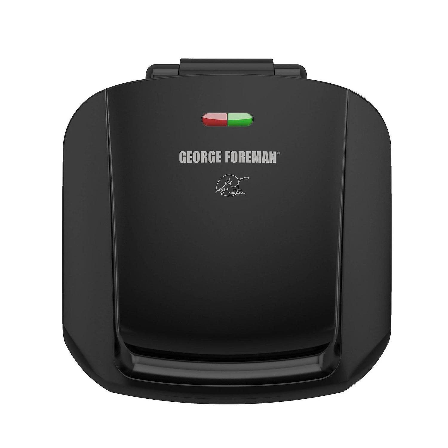 George Foreman 4-Serving Electric Grill & Panini Press – Nonstick – Black Tray