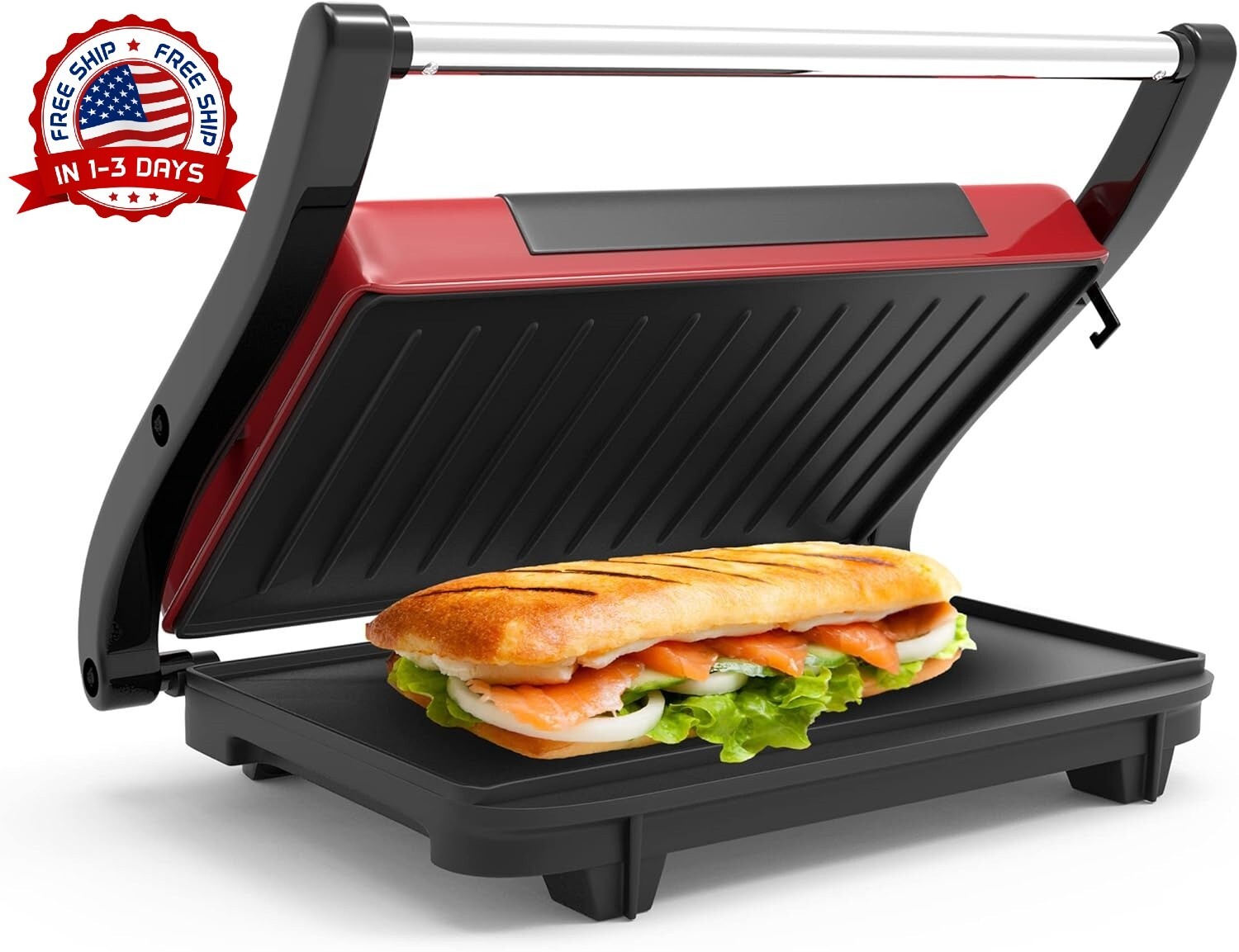 Tostadora De Pan Plancha Sandwichera Plana Parrilla Prensa Para Cocina Electrica