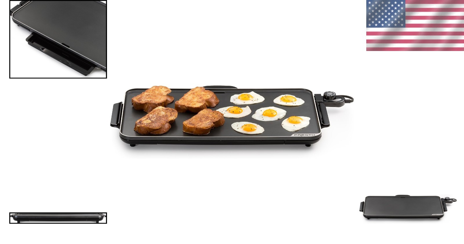 Presto 22″ Slimline Griddle, Extra Large Ceramic Nonstick PFAS Free, 1200W, B…