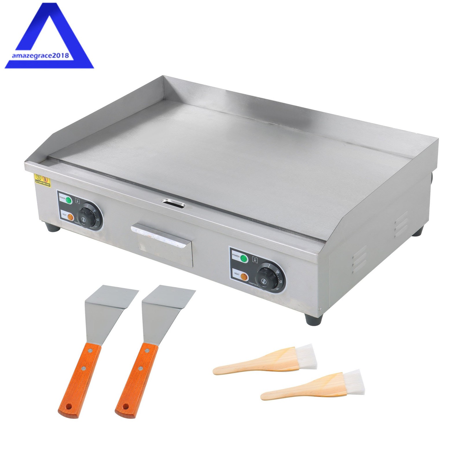 30″ Commercial Electric Griddle 3000W Electric Countertop Griddle 122°F-572°F