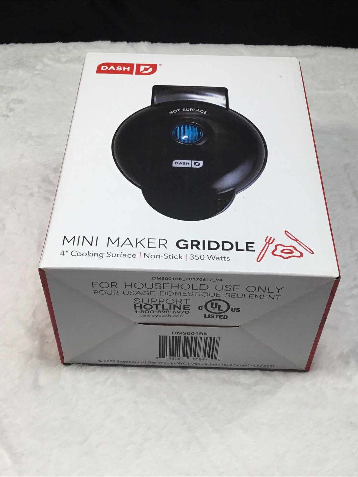 Dash Compact Mini Maker Griddle 4” Nonstick Cooking Surface Plug In 350 Watts